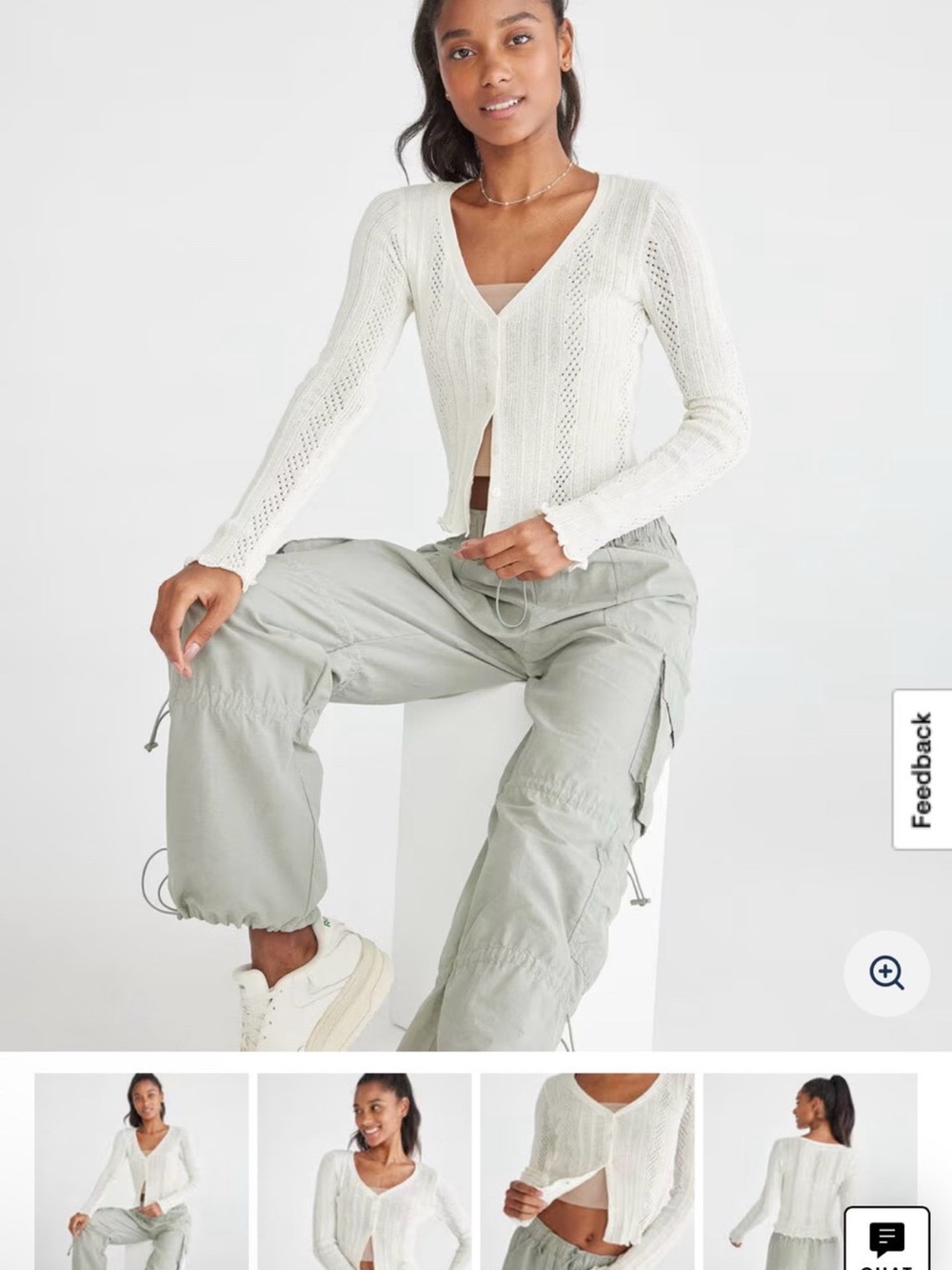Aeropostale Long Sleeve Textured Cropped Cardigan